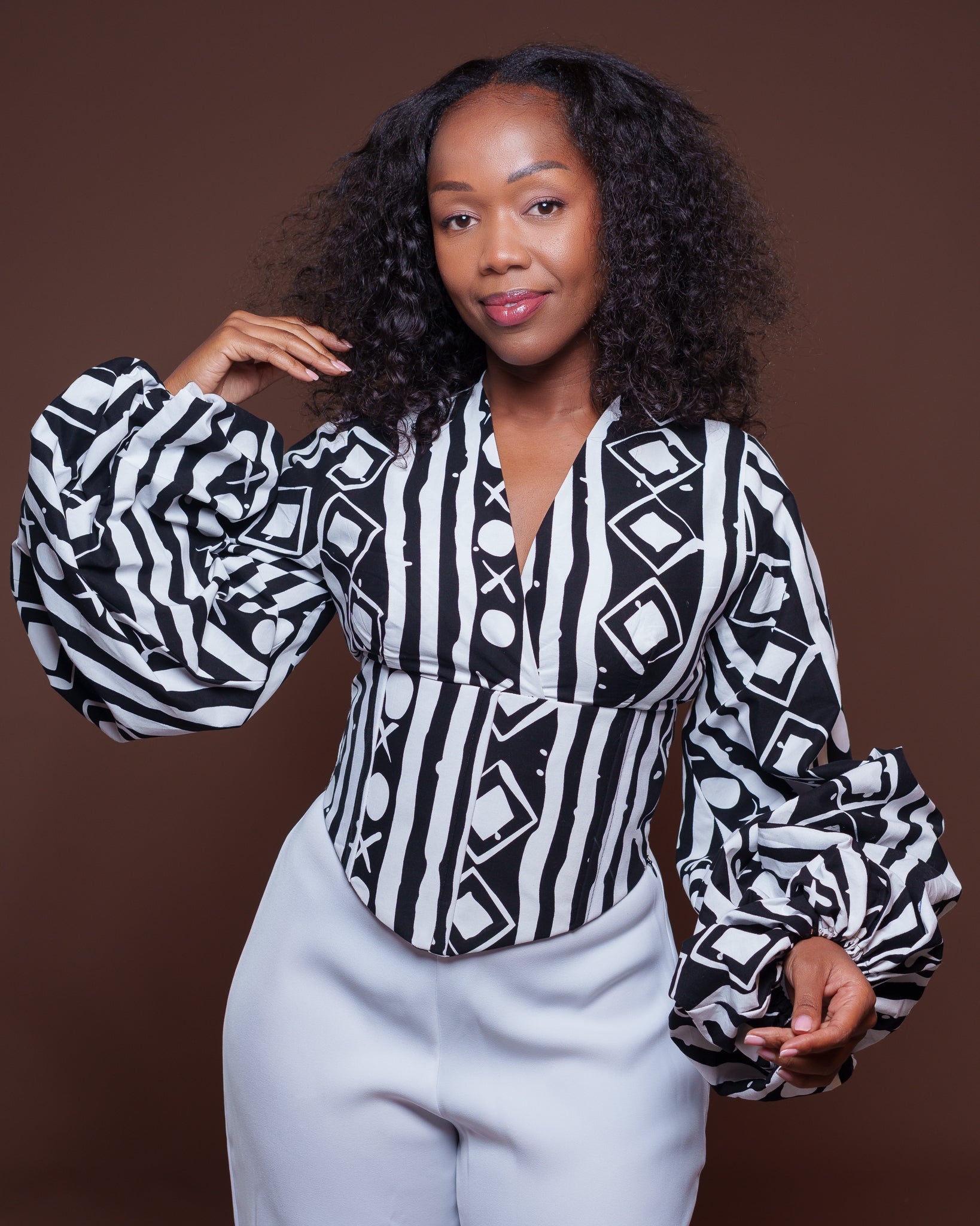 Adire Corset Top In Naila